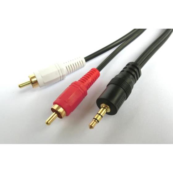 Cable Audio 3.5mm M/2xRCA M 0,5m Aculine AU-010(eol)