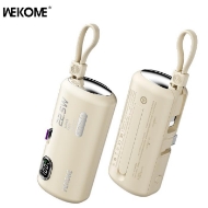 Εικόνα της Power Bank 5000mAh PD 22,5W WK WP-19 2 Θέσεων , με καλώδιο Lighting Μπέζ
