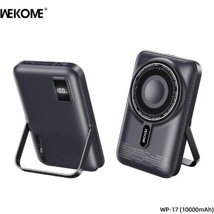 Picture of Power Bank 10000mAh PD 20W WK WP-17 , with Wireless Magnetic Charger, 1 port Gray