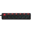 Picture of Protection Socket 6 Ports LogiLink LPS233, with 7 Switches 1.5m Black
