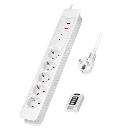 Picture of Protection Socket 5 Ports LogiLink LPS402, with Remote Control 1.5m White