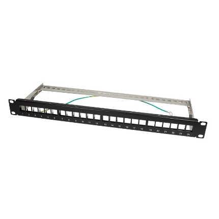 Εικόνα της Patch Panel Keystone Jacks Logilink 1U 24 Θέσεων NK4042 19''