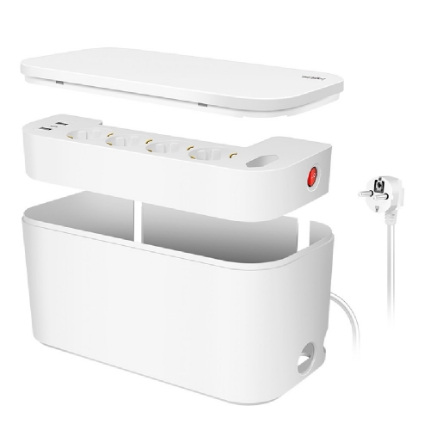 Picture of Socket 5 Ports and Cable Organizer Box Logilink LPS281U with 3 USB Ports