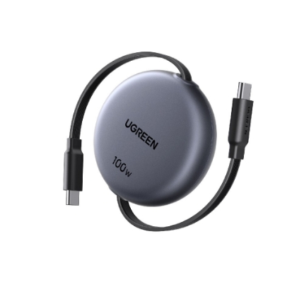 Εικόνα της Καλώδιο Φόρτισης UGREEN L531 65905 USB-C σε USB-C PD 100W, Επαναφερόμενο 1m