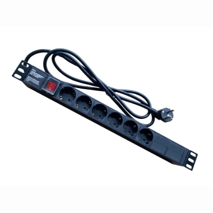 Picture of Socket 6 Ports 1U Power On PDU-6 with Switch
