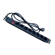 Picture of Socket 8 Ports 1U Power On PDU-8 with Switch