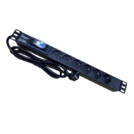 Picture of Socket 6 Ports 1U Power On PDU-CB-6 With Circuit Breaker