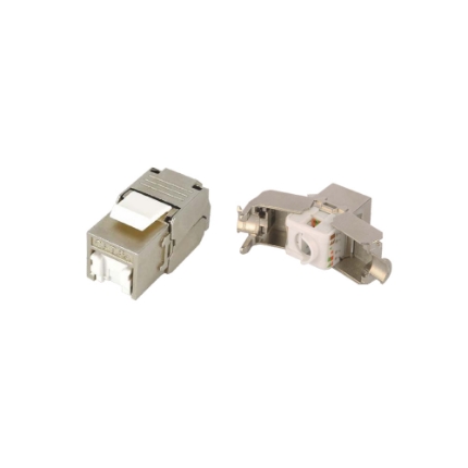 Picture of Keystone Module RJ45 CAT6A Power On KJ-C6A-F001-S FTP Toolless with Shutter