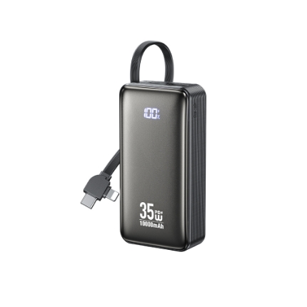 Εικόνα της Power Bank 10000mAh PD 35W WK WP-61 2 Θέσεων, με καλώδιο USB-C/Lightning Μαύρο