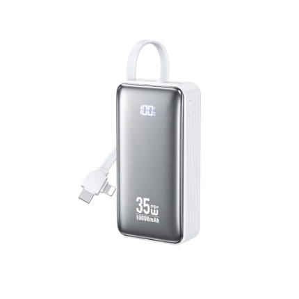 Εικόνα της Power Bank 10000mAh PD 35W WK WP-61 2 Θέσεων, με καλώδιο USB-C/Lightning Λευκό