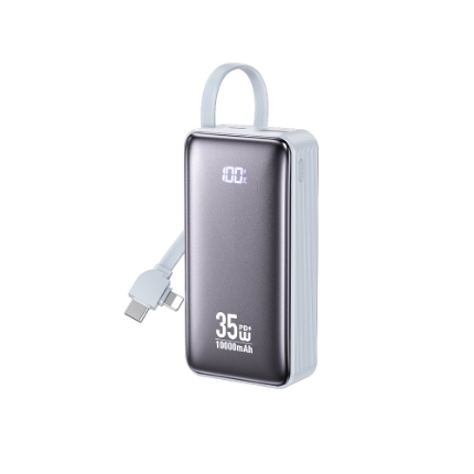 Εικόνα της Power Bank 10000mAh PD 35W WK WP-61 2 Θέσεων, με καλώδιο USB-C/Lightning Μπλέ