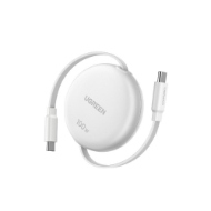 Εικόνα της Καλώδιο Φόρτισης UGREEN L531 95673 USB-C σε USB-C PD 100W 1m, Επαναφερόμενο Λευκό