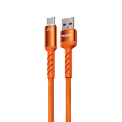Picture of Charging Cable with LED WK WDC-C13a USB to USB-C PD 88W 1.2m Orange