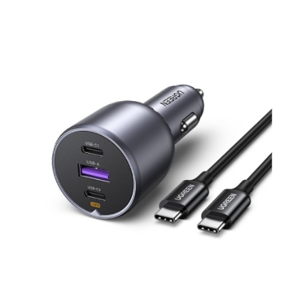 Εικόνα της Φορτιστής Αυτοκινήτου 130W UGREEN EC705 55511 3 Θέσεων, με καλώδιο USB-C 100W Γκρί