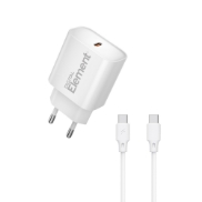 Εικόνα της Φορτιστής Σπιτιού GaN PD 20W Element CH-150C 1 Θέσης, με καλώδιo USB-C 65W 1m Λευκό