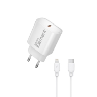 Εικόνα της Φορτιστής Σπιτιού GaN PD 20W Element CH-150PD 1 Θέσης, με καλώδιo Lightning PD 27W 1m Λευκό
