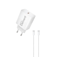 Εικόνα της Φορτιστής Σπιτιού GaN PD 30W Element CH-250C 1 Θέσης, με καλώδιο USB-C 65W 1m Λευκό