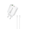 Εικόνα της Φορτιστής Σπιτιού GaN PD 45W Element CH-350 2 Θέσεων, με καλώδιο USB-C 65W 1m Λευκό