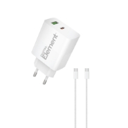 Εικόνα της Φορτιστής Σπιτιού GaN PD 45W Element CH-350 2 Θέσεων, με καλώδιο USB-C 65W 1m Λευκό