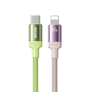 Picture of Charging Cable WK WDC-C19 USB-C to Lightning PD 35W 1.2m Pink-Green