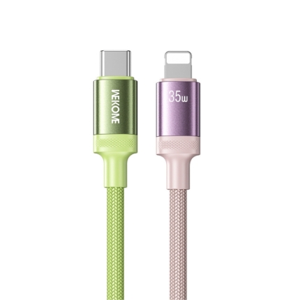 Picture of Charging Cable WK WDC-C19 USB-C to Lightning PD 35W 1.2m Pink-Green