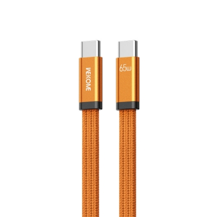 Εικόνα της Καλώδιο Φόρτισης WK WDC-C16 USB-C σε USB-C PD 65W 1.2m Πορτοκαλί